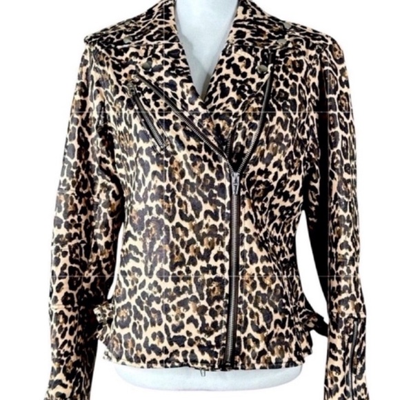 Colleen Lopez Leopard Print Vegan Leather Jacket - Picture 6 of 9